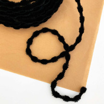 Tiny 3/8" Bump Chenille for Retro Crafts in Black ~ 1 yd.